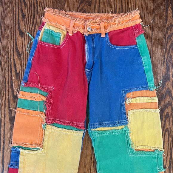 Vibrant Multicoloured Patchwork Jeans - Picture 2 of 8